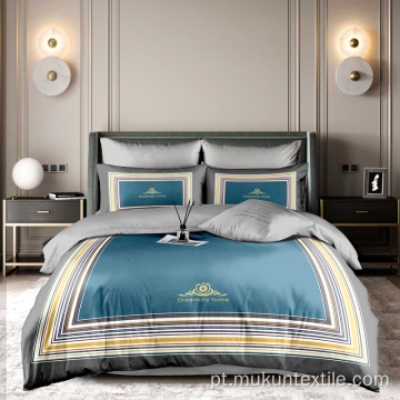 Conjunto de cama de luxo para hotel capa de edredon impressa digital